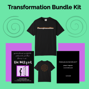 Transformation Bundle Kit from holerabit — includes spiral-coded shirt, Book 1, and The Nitty Kit