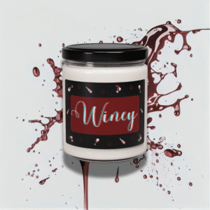 Winey Self ExpresScents™ candle in black glass with sarcastic label