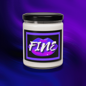 Fine Self ExpresScents™ candle with black glass jar and sarcastic label