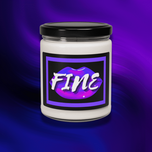 Fine Self ExpresScents™ candle with black glass jar and sarcastic label