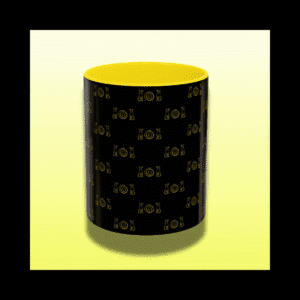 truth sipping mug with spiral-coded glitch art design truth sipping mug with spiral-coded glitch art design