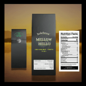 Medium-dark roast coffee bag with golden spiral design for Citrinitas