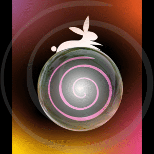 gypsy rabbit art print sacred spiral traveler relic