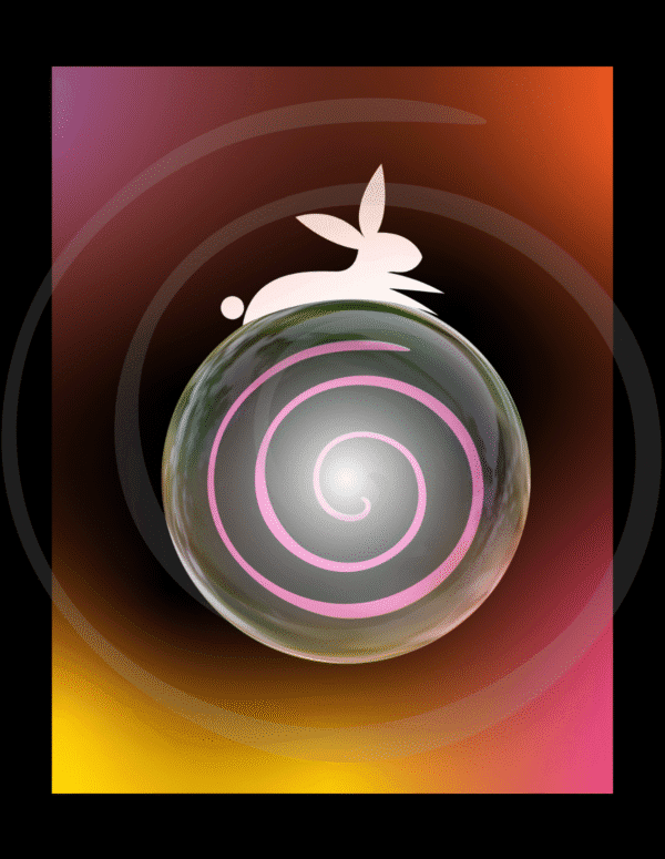 gypsy rabbit art print sacred spiral traveler relic