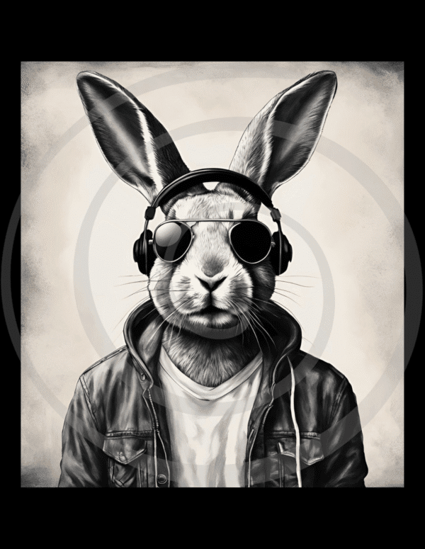 rabit b good art print hooded rabbit symbolic spiral download