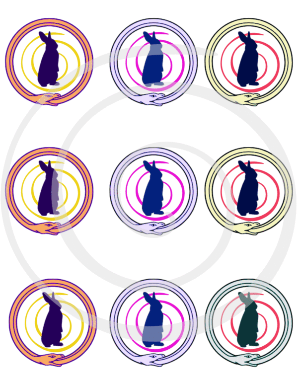 ouroboros rabbit sticker sheet