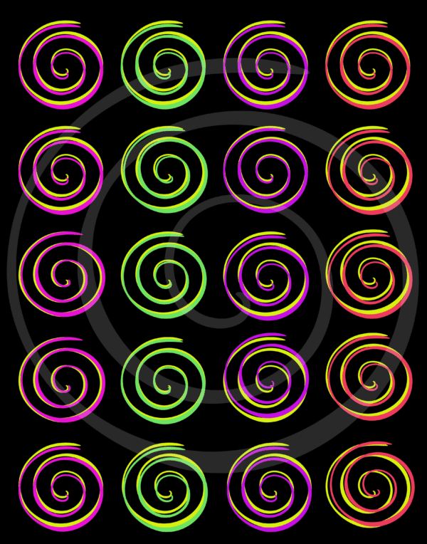 spiral sticker sheet sacred vortex glyphs