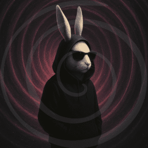 witness rabbit art print spiral-coded memory relic