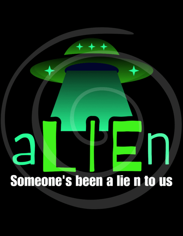 alien art print spiral-coded humor ufo download