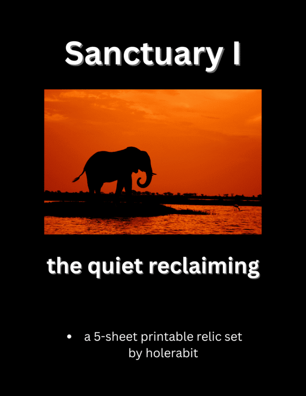 Printable self-healing worksheet set titled Sanctuary I from Holerabit's transformation store