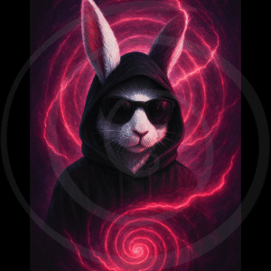 the keeper rabbit art print spiral guardian symbolic relic